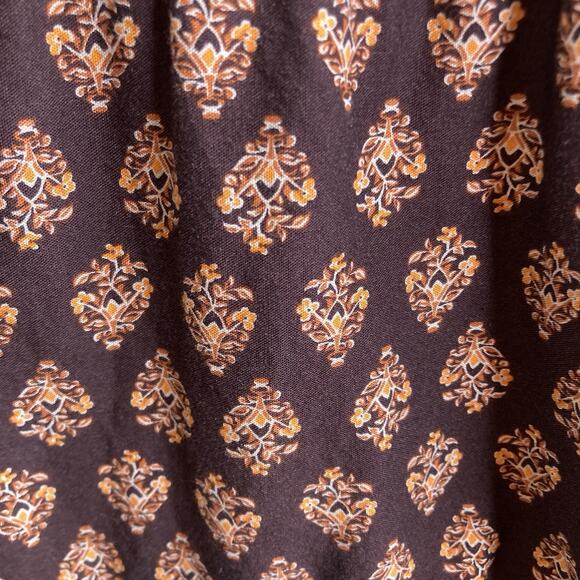 Old Navy Women’s Brown Floral Boho Peasant Midi Dress Size L Hippie‎ Festival - Picture 9 of 9